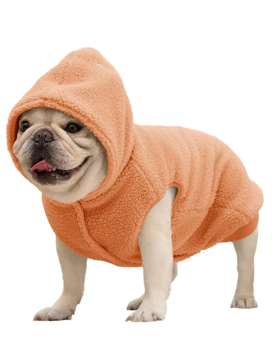 Haloumoning Dog Fleece Hoodie Clothes Puppy Winter Warm Sherpa Hooded Sweatshirt Sweater for Small Pets