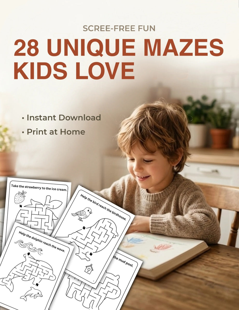 Screen-Free Maze Adventures | 28 Printable Maze Activities for Kids